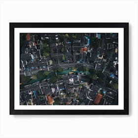 Aerial View Of A water City Art Print