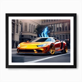 Lightning Sports Car Art Print