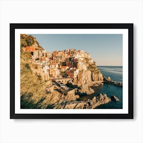 Sunset In Manarola At Cinque Terre Art Print