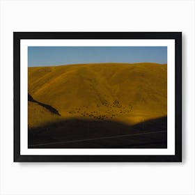 Tibetan Plateau Mountain In Golden Sunset Art Print