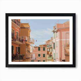 Pastel Buildings Cinque Terre Italy Art Print