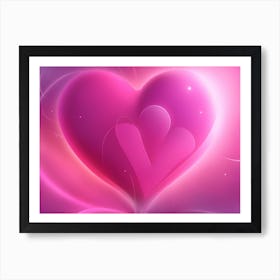 A Glowing Pink Heart Vibrant Horizontal Composition 68 Art Print