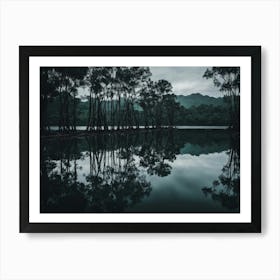 Trees On The Edge Of The Lake Art Print