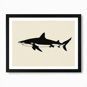 Whitetip Reef Shark Shark Shark Silhouette 4 Art Print