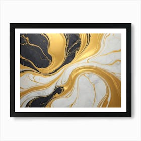 Gold Marble Painting Art Print