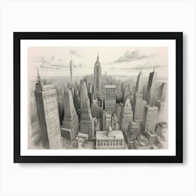 New York Drawing Watercolor 1 Art Print