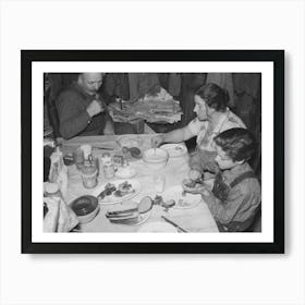 Noonday Meal Of Ole Thompson Family, Williams County, No Vegetables, But Chicken Because It Is Cheapest Meat Art Print