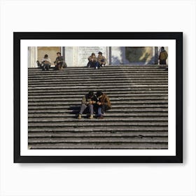 Pairs Of Friends Spanish Steps Rome Italy Art Print