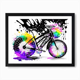 Rainbow Bike Art Print