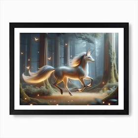 Magical Unicorn Fox Art Print