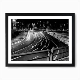 Black And White Street Scene Art Print