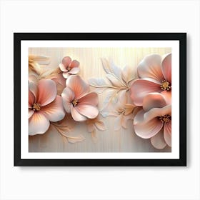 3d Flowers Wallpaper 1 Art Print