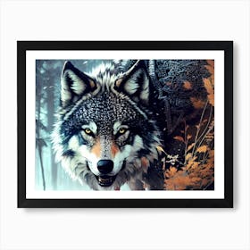 Wolf In The Woods 36 Art Print