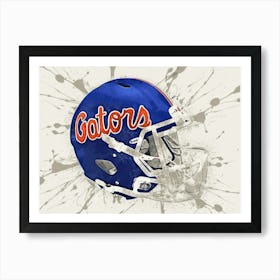 Florida Gators Blue NCAA Helmet Poster Art Print