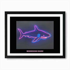 Neon Pink Aqua Wobbegong Shark Poster 5 Art Print