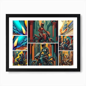 Abstract Motorcycles Art Print