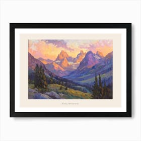 Western Sunset Landscapes Rocky Mountains 3 Poster Art Print