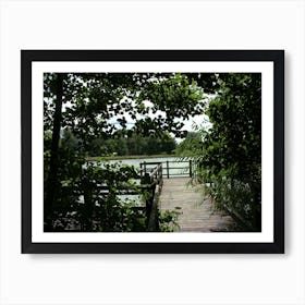 Wooden Bridge Over A Lake Art Print