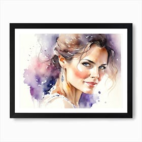 Watercolor Portrait Of A Woman Art Print