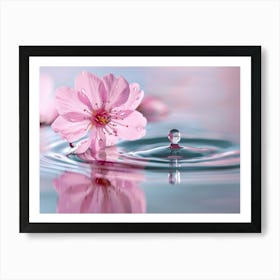 Cherry Blossoms In Water 2 Art Print