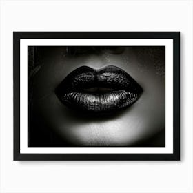 Sealed Black Female Lips Embodying Silence Captured In A High Contrast Portrait Emphasis On The T Art Print