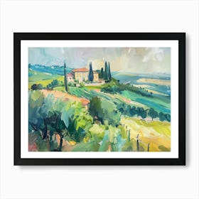 Landscape With Rolling Hills In Tuscany Art Print