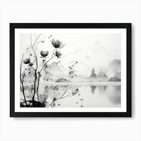 Nature Abstract Black And White 1 Art Print