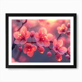 Cherry Blossoms At Sunset Art Print