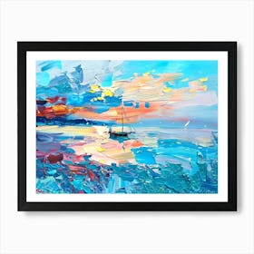 Sunset Sailboat 2 Art Print