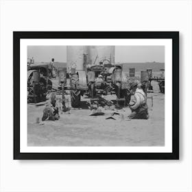 Day Laborer Adjusting Plow Points On Tractor Drawn Planter, Farm Near Ralls, Texas By Russell Lee 1 Art Print