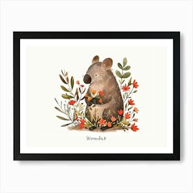 Little Floral Wombat 4 Poster Art Print