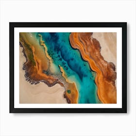 Blue Green Water And Sand Art Print