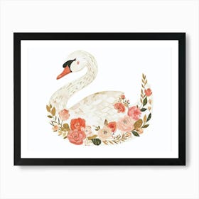 Little Floral Swan 1 Art Print
