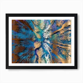 Copper Blue Abstract Art Print Art Print
