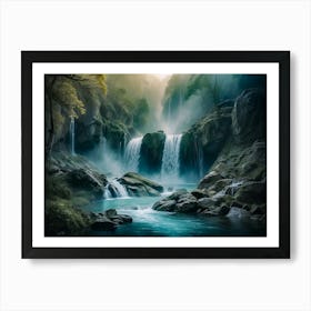 Waterfall In The Forest Art Print