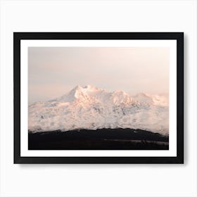 Pink Winter Mountain Poster