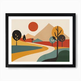 Abstract Mountains and Forest 3 Art Print