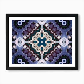 Abstraction Blue Flower Mandala 1 Art Print