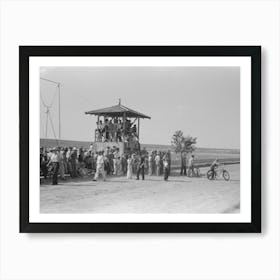 Untitled Photo, Possibly Related To Judges Stand Occupied By Spectators At 4 H Club Fair, Cimarron, Kansas By Art Print