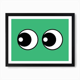 Making Eyes Left Grass Green Art Print