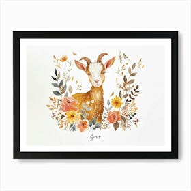 Little Floral Goat 3 Poster Art Print