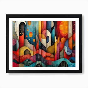 Colorful Chronicles: Abstract Narratives of History and Resilience. Abstract Painting 13 Art Print