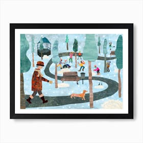 Snow In The Park Art Print