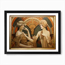 Two Ladies Art Deco Art Print