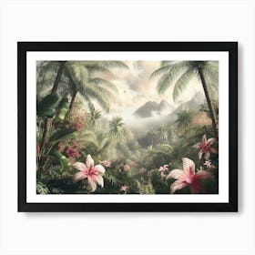 3d Tropical Forest Landscape Art Print