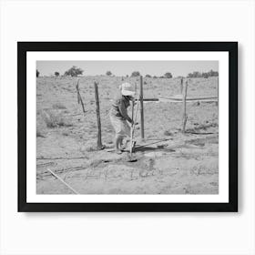 Mrs Hutton Irrigating Her Garden, Pie Town, New Mexico By Russell Lee Art Print