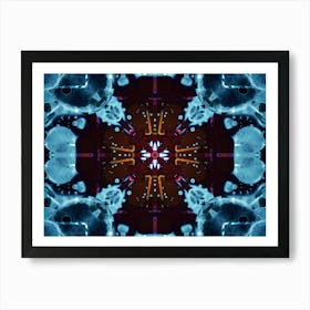 Watercolor Abstraction Dark Blue Star 1 Art Print