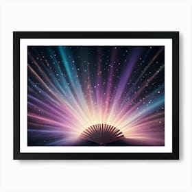 Abstract Image Of A Fan With Glowing Rays Of Light Emanating From It, Resembling A Magical Or Celestial Effect Art Print