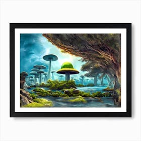 Alien Mushroom Forest Art Print