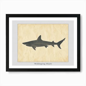 Wobbegong Shark Silhouette 1 Poster Art Print